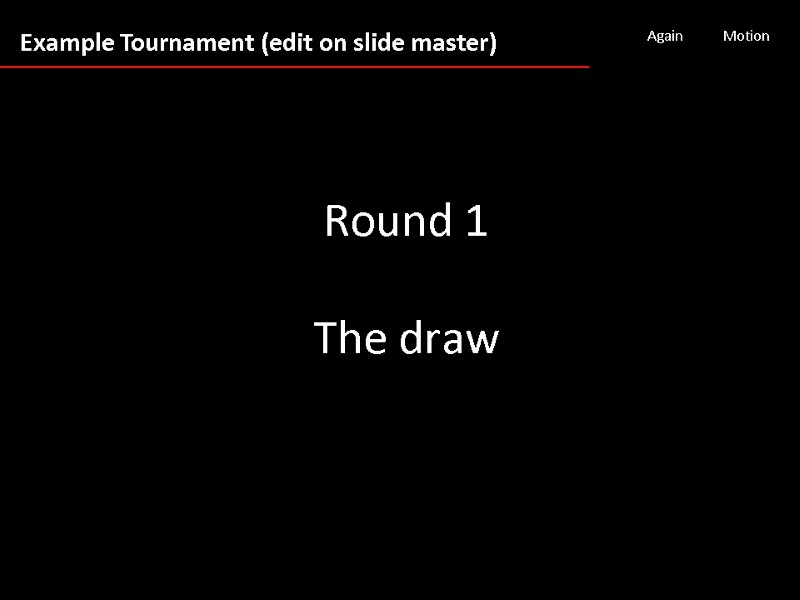 Round 1  The draw